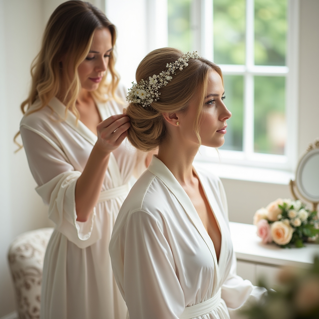 Alkalmi frizura készítése esküvőre